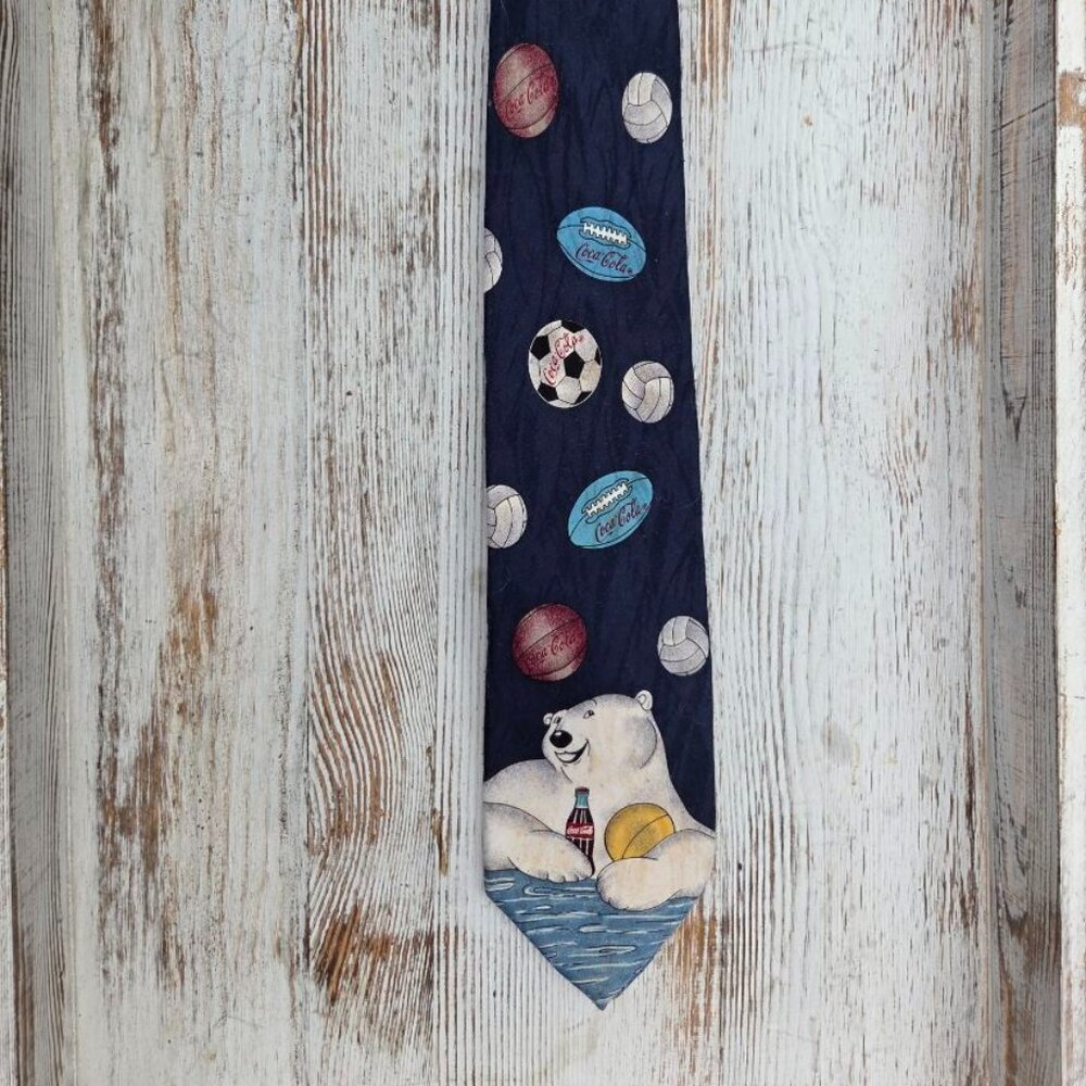 Coca-Cola Polar Bear Sports Tie - Navy Blue